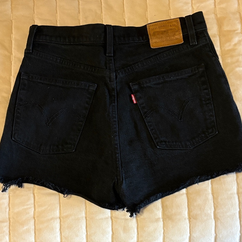 Levi's Black Demin Jean Ribcage Shorts